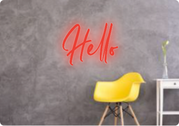 Custom text: Hello