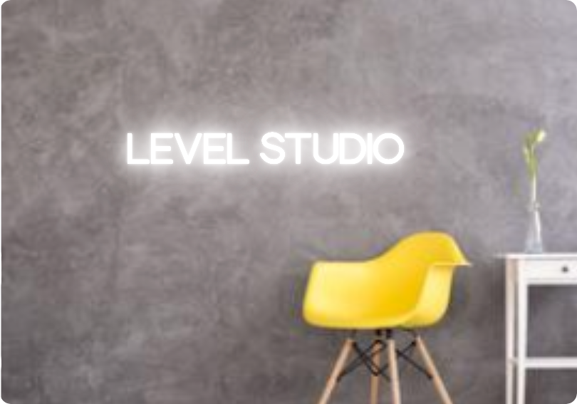 Custom text: LEVEL STUDIO