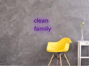 Custom text: clean
family