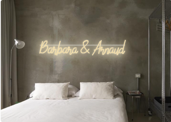 Custom text: Barbara & Arnaud