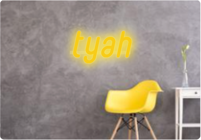 Custom text: tyah