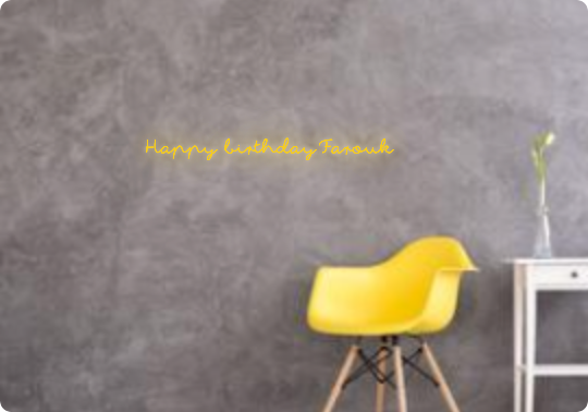 Custom text: Happy birthday Farouk