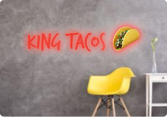 Custom text: King tacos 🌮