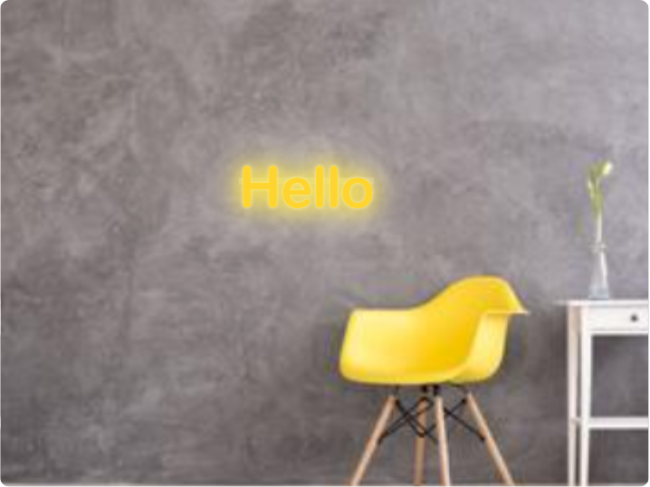 Custom text: Hello