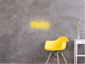 Custom text: Hello