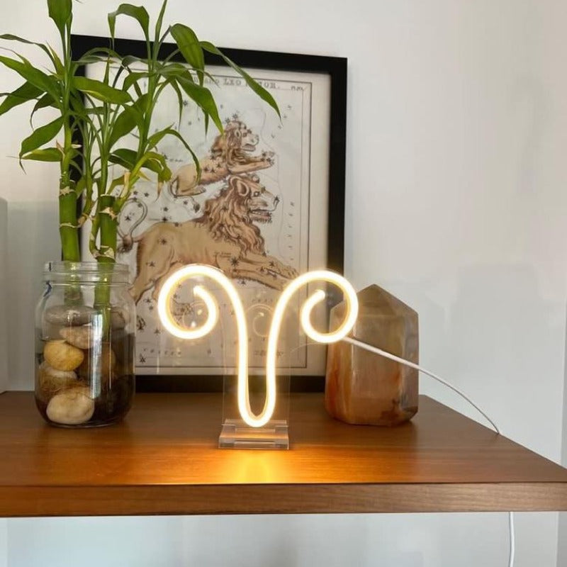 Bélier, signe en néon LED