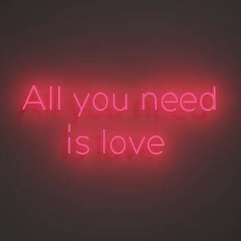 All you need is love, signe en néon LED