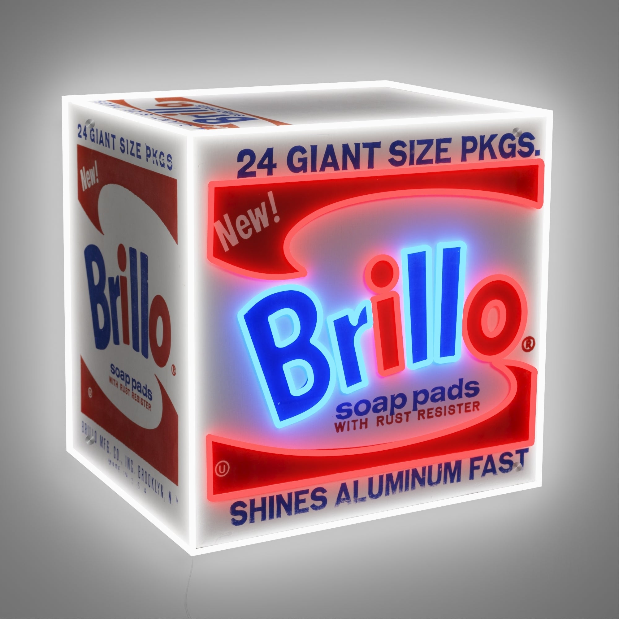 Brillo Box by Andy Warhol - signe en néon LED