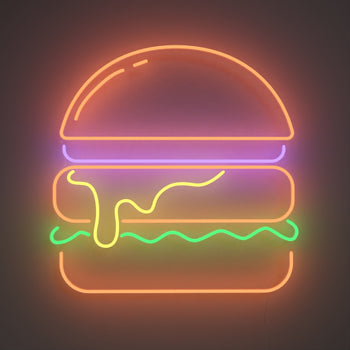 Burger, signe en néon LED