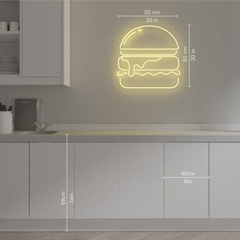 Gold Burger, signe en néon LED