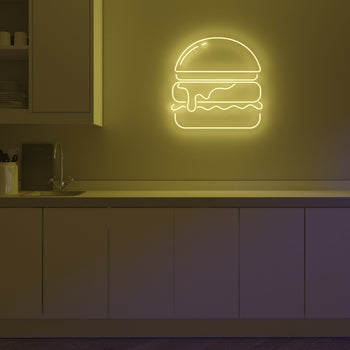 Gold Burger, signe en néon LED