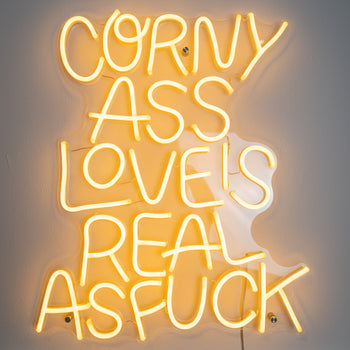 Corny Love by Timothy Goodman, signe en néon LED