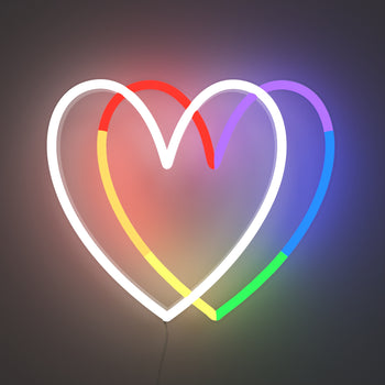 Rainbow Heart - Signe en néon LED