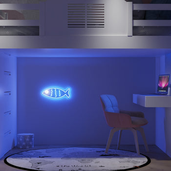 Fishy Friend Blue - Signe en néon LED
