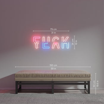 Fuck Yeah by Ceizer, signe en néon LED