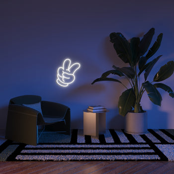 Glove Peace (Large version) by Yellowpop, signe en néon LED