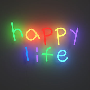 Happy Life - Signe en néon LED