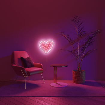 Scribble Heart - signe en néon LED