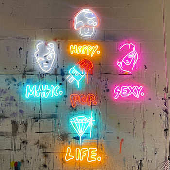 Mushroom by Gregory Siff, signe en néon LED