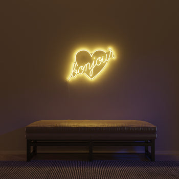 Bonjour by Jean André, signe en néon LED