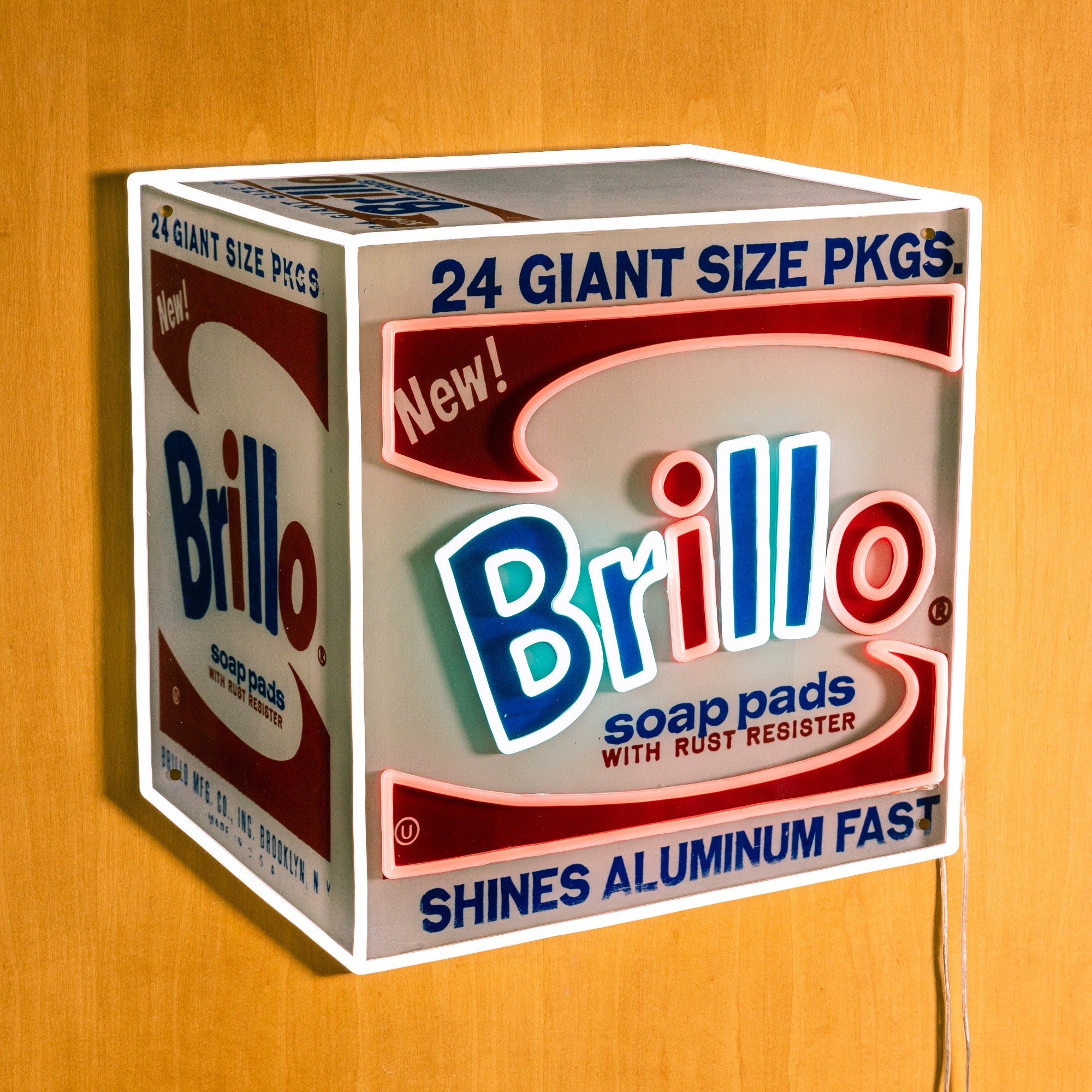 Brillo Box by Andy Warhol - signe en néon LED
