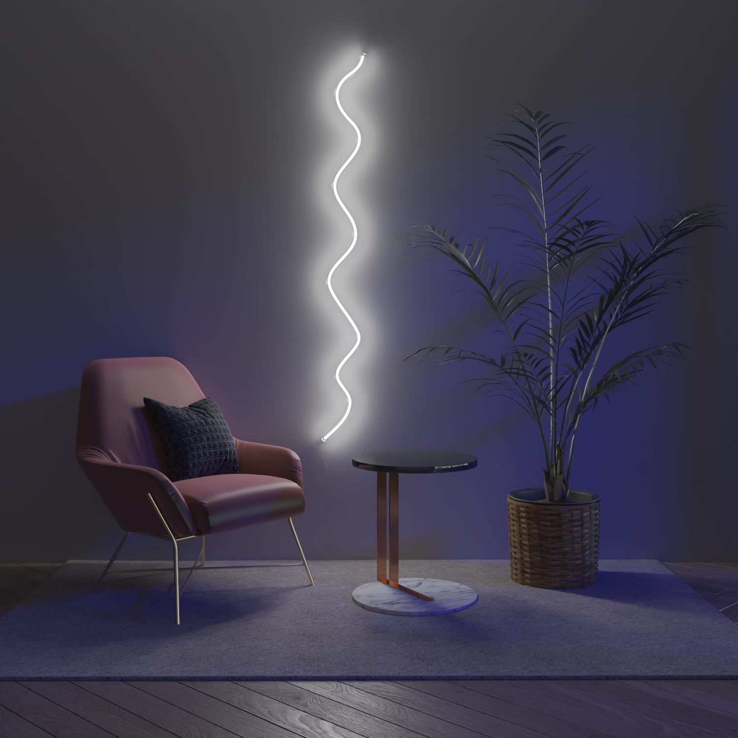 Squiggle by 2LG, signe en néon LED