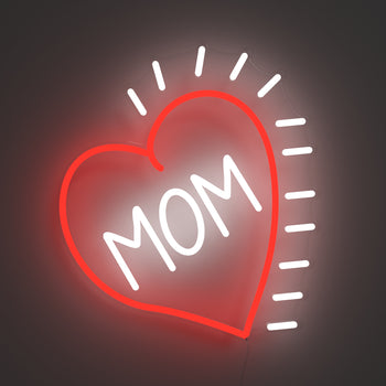 Love Mom Heart - Signe en néon LED