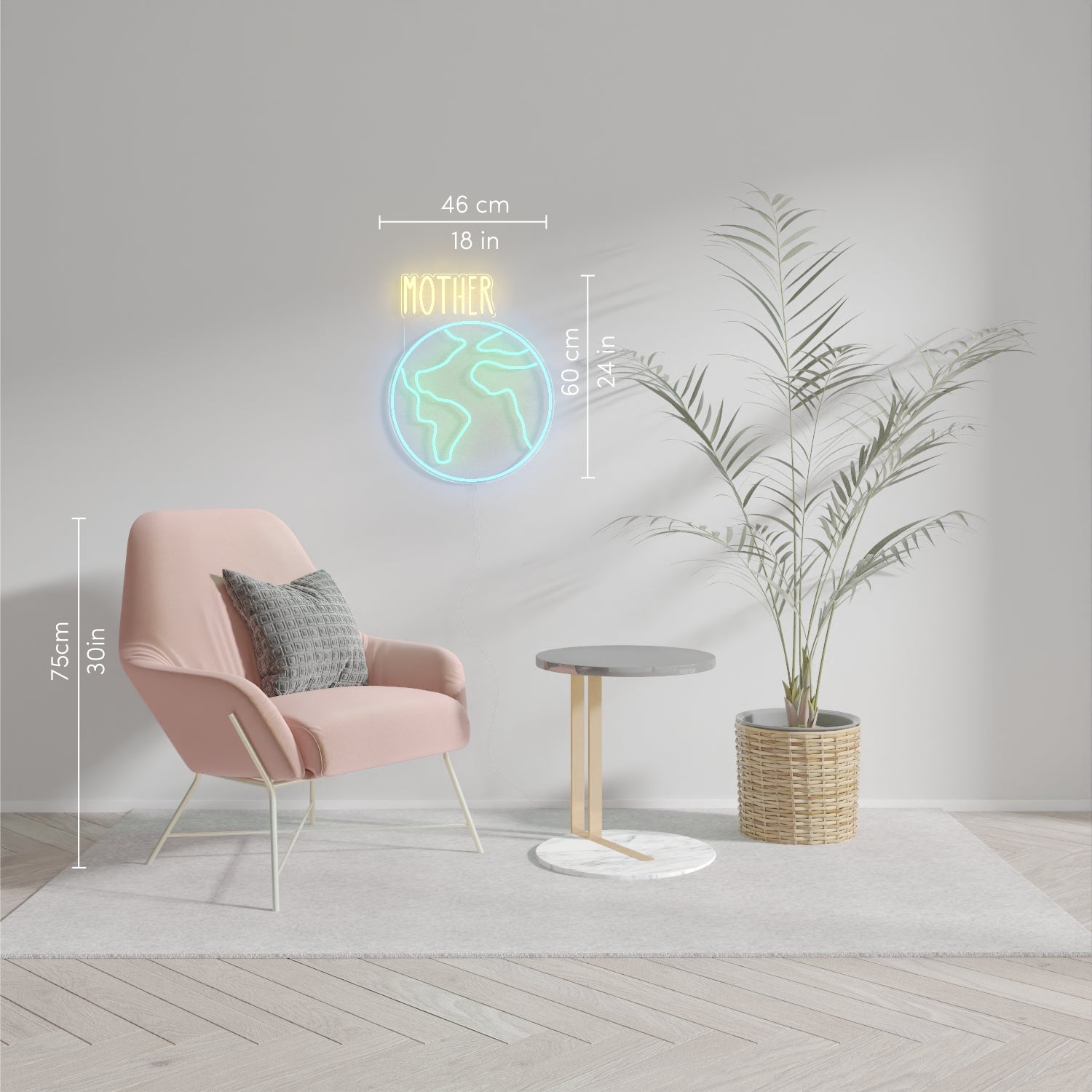 Mother Earth by Kelly Dabbah - signe en néon LED