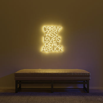 Corny Love by Timothy Goodman, signe en néon LED