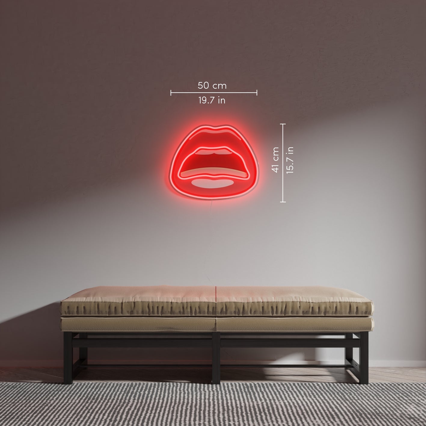 Red Lips by Tom Wesselmann, signe en néon LED