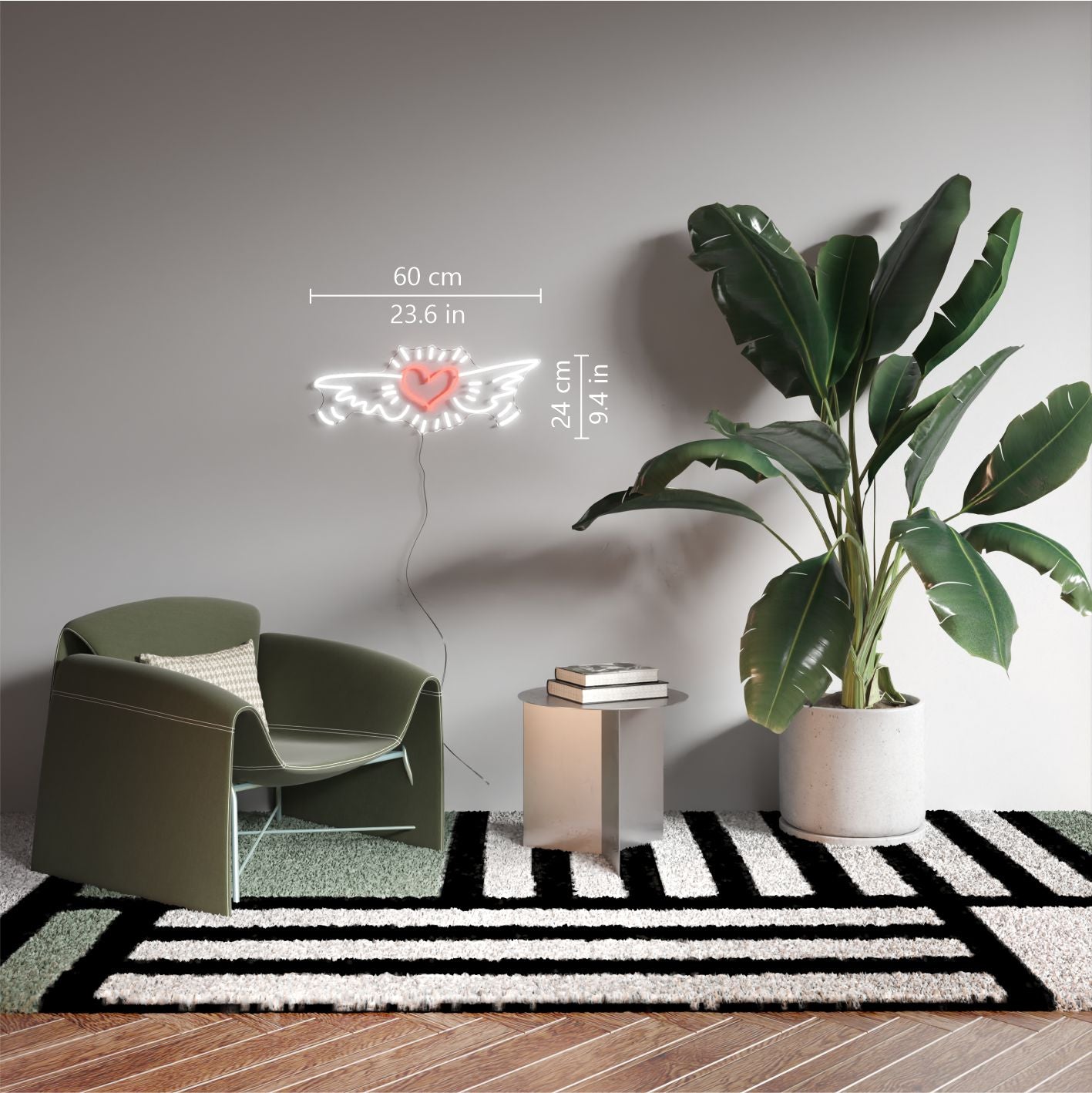 Wing Heart, YP x Keith Haring, signe en néon LED