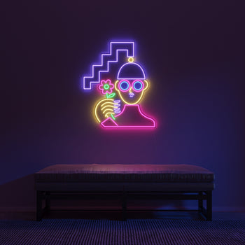 Zig Zag Girl by Emily Eldridge - signe en néon LED
