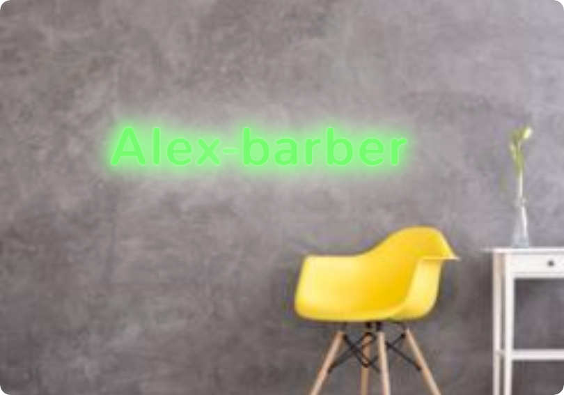 Custom text: Alex-barber