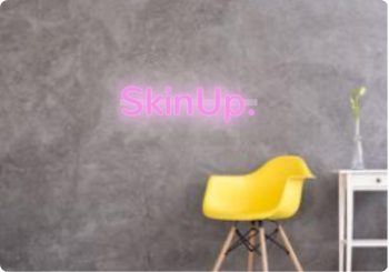 Custom text: SkinUp.
