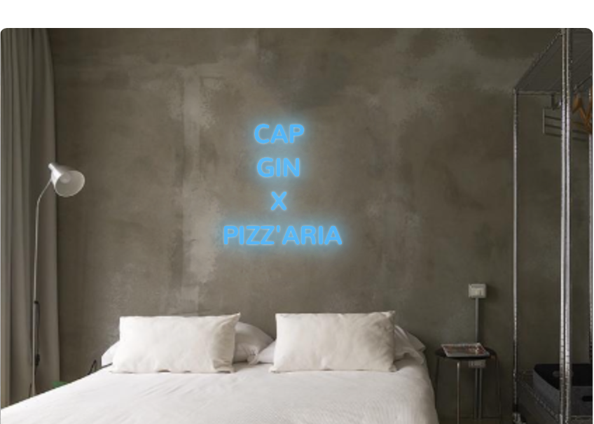Custom text: CAP 
GIN 
X
PIZZ