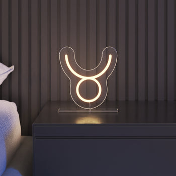 Taureau, signe en néon LED