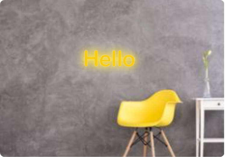 Custom text: Hello