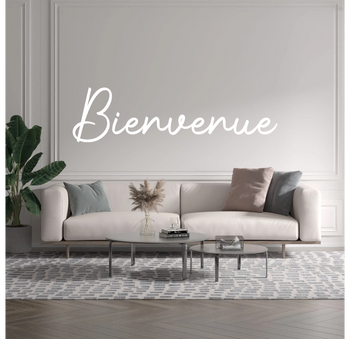 Custom text: Bienvenue