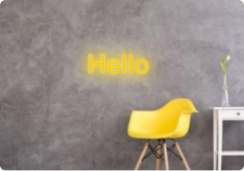 Custom text: Hello