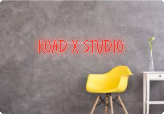 Custom text: ROAD X STUDIO