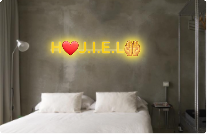 Custom text: H❤J.I.E.L🤲
