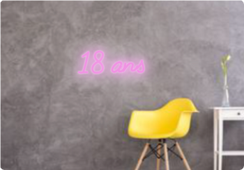 Custom text: 18 ans