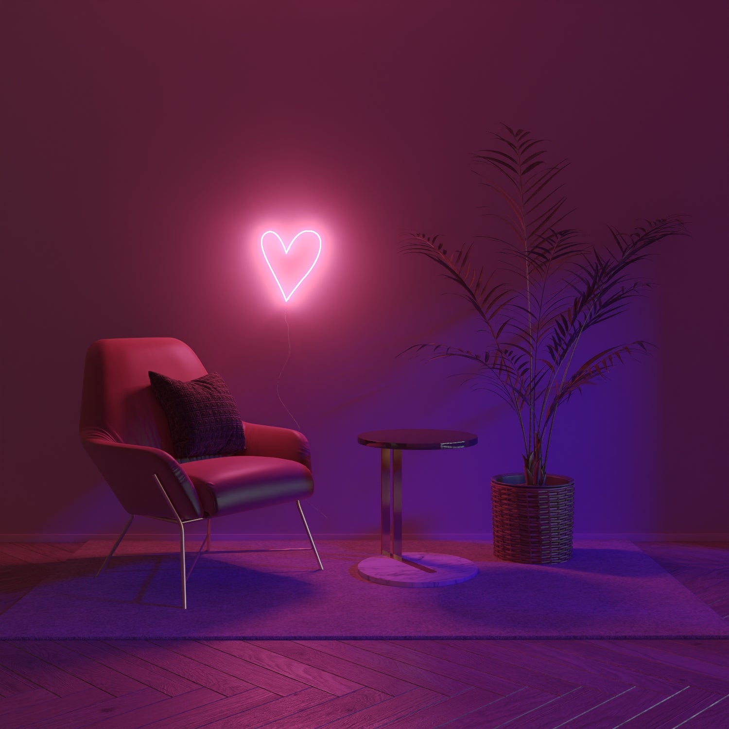 Big Big Heart (Très gros coeur), signe en néon LED