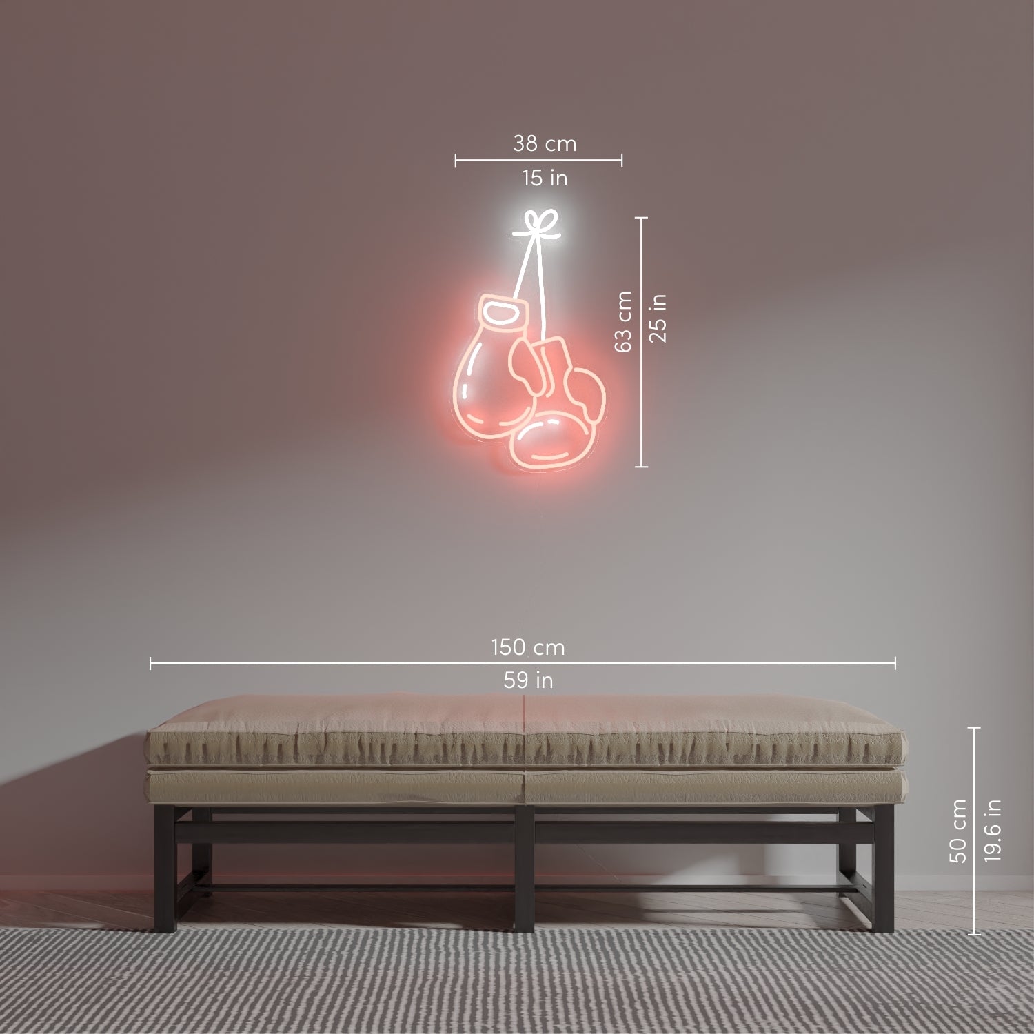 Boxing Gloves - signe en néon LED