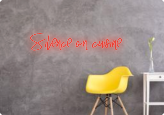 Custom text: Silence on cuisine