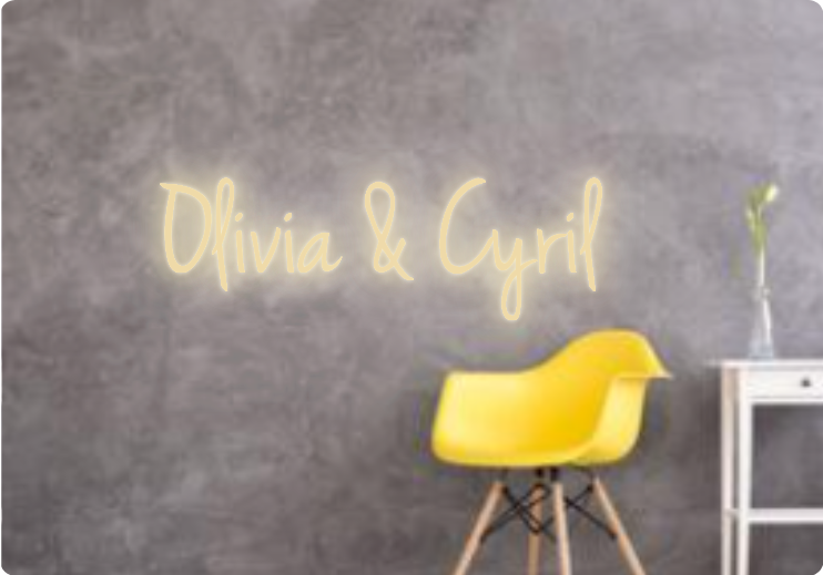 Custom text: Olivia & Cyril