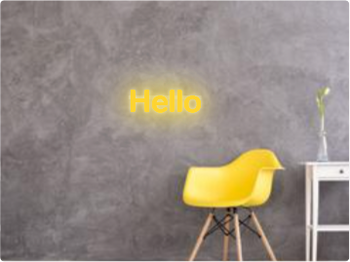 Custom text: Hello