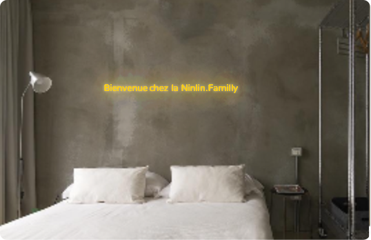 Custom text: Bienvenue chez la Ninlin.Familly