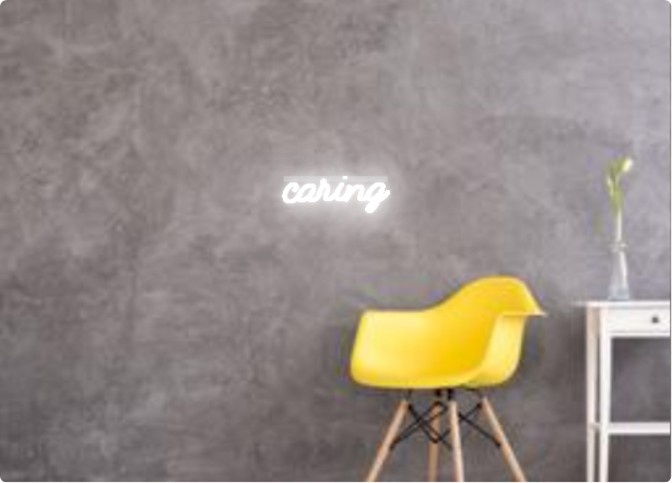 Custom text: caring