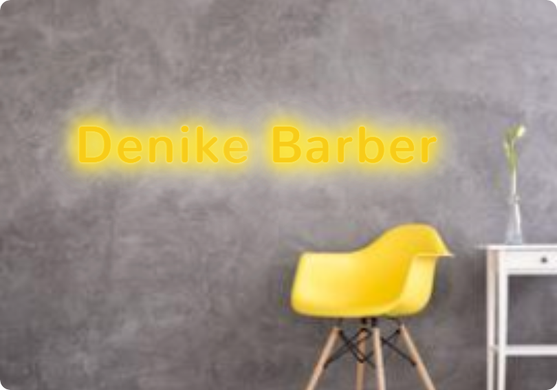Custom text: Denike Barber
